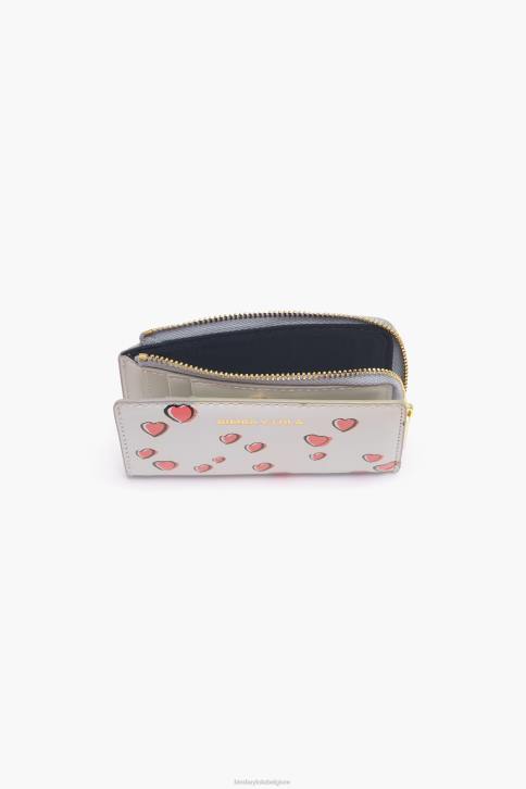 lederen portemonnee met kleine hartjes Bimba Y Lola grijs accessoires 4HDL1003
