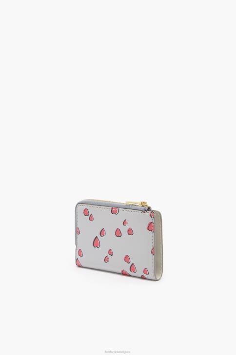lederen portemonnee met kleine hartjes Bimba Y Lola grijs accessoires 4HDL1003
