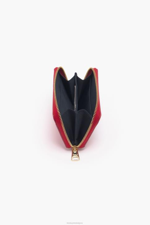 lederen portemonnee met kleine hartjes Bimba Y Lola rood accessoires 4HDL1012
