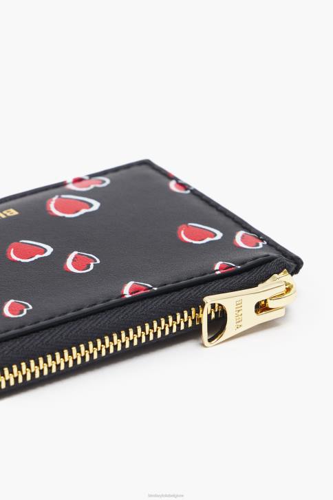 leren rechthoekige portemonnee met kleine hartenprint Bimba Y Lola zwart accessoires 4HDL1007