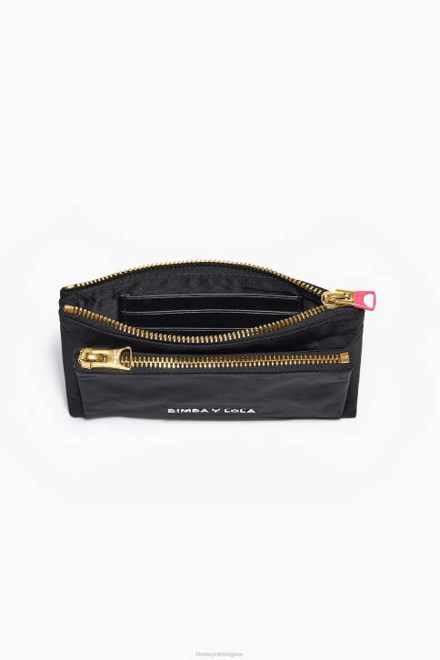 nylon dubbele portemonnee Bimba Y Lola zwart accessoires 4HDL1055