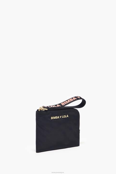 nylon gebogen portemonnee Bimba Y Lola zwart accessoires 4HDL1020