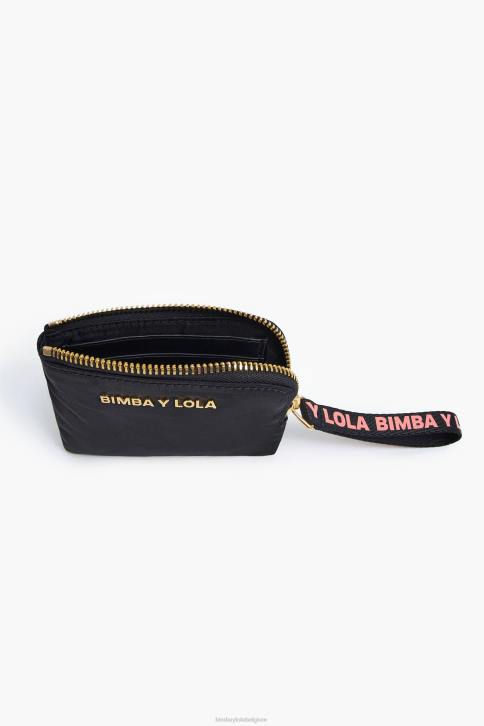 nylon gebogen portemonnee Bimba Y Lola zwart accessoires 4HDL1020