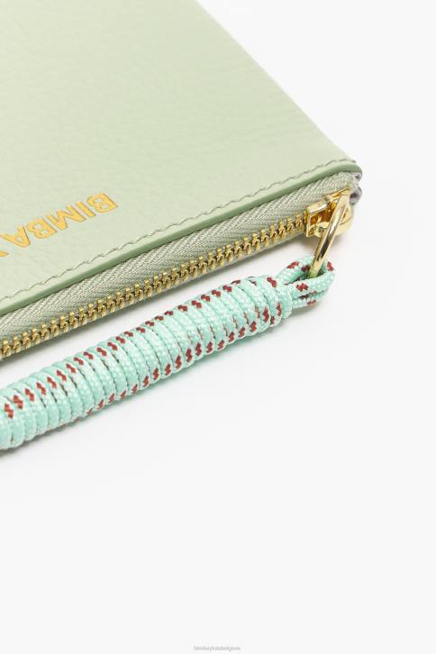 pastel lederen rechthoekige portemonnee Bimba Y Lola groente accessoires 4HDL986