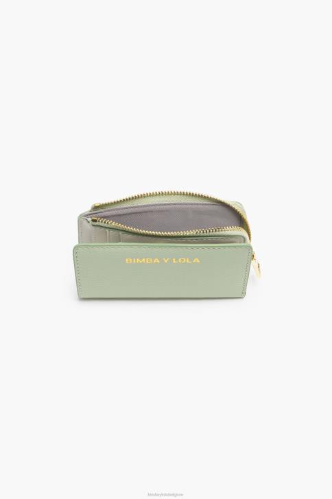 pastel lederen rechthoekige portemonnee Bimba Y Lola groente accessoires 4HDL988