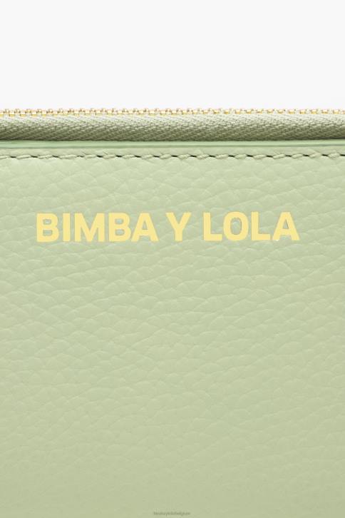 pastel lederen rechthoekige portemonnee Bimba Y Lola groente accessoires 4HDL988
