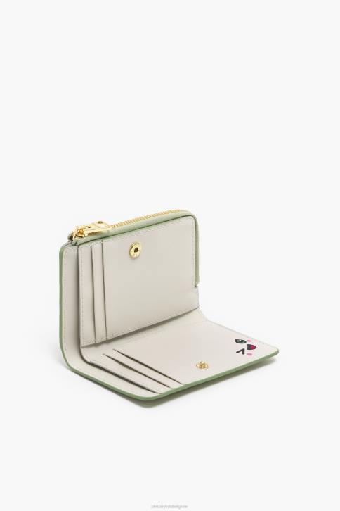 pastel lederen rechthoekige portemonnee Bimba Y Lola groente accessoires 4HDL988