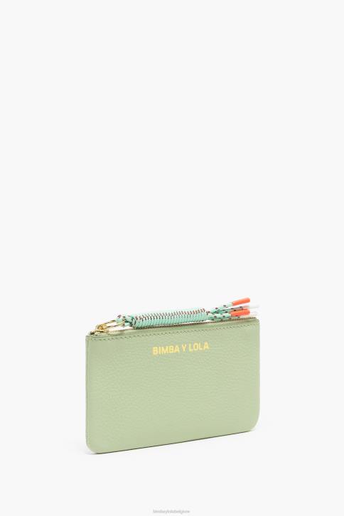 pastel lederen rechthoekige portemonnee Bimba Y Lola groente accessoires 4HDL990