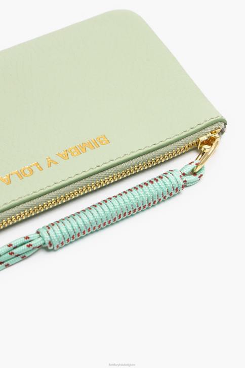 pastel lederen rechthoekige portemonnee Bimba Y Lola groente accessoires 4HDL990