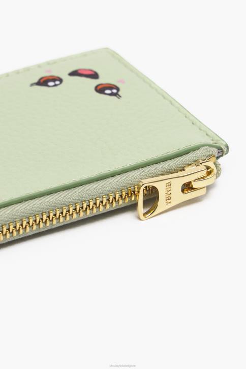 pastel lederen rechthoekige portemonnee Bimba Y Lola groente accessoires 4HDL997