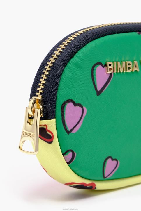 portemonnee met hartjes print Bimba Y Lola ovaal groen accessoires 4HDL1027