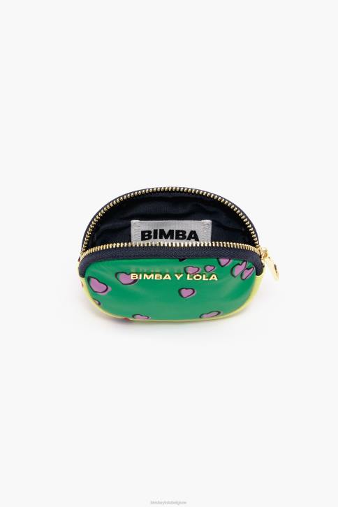 portemonnee met hartjes print Bimba Y Lola ovaal groen accessoires 4HDL1027