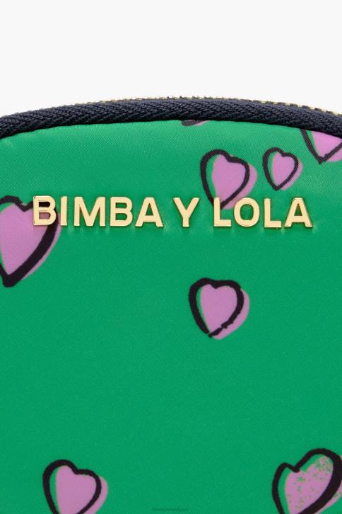 portemonnee met hartjes print Bimba Y Lola ovaal groen accessoires 4HDL1027