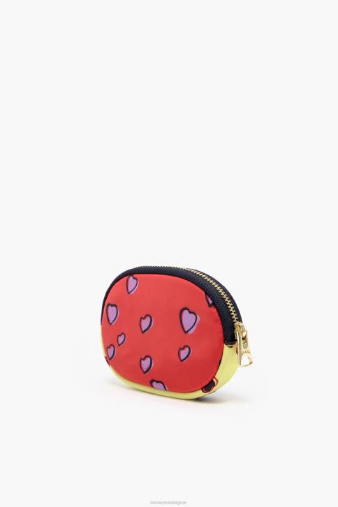 portemonnee met hartjes print Bimba Y Lola ovaal groen accessoires 4HDL1027