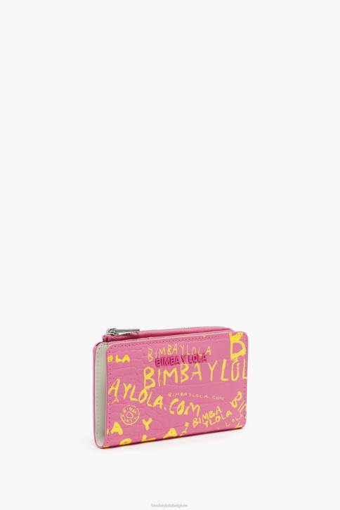 portemonnee met krokodillenprint Bimba Y Lola roze accessoires 4HDL1038