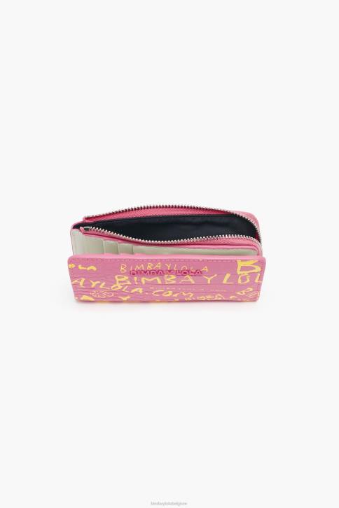 portemonnee met krokodillenprint Bimba Y Lola roze accessoires 4HDL1038