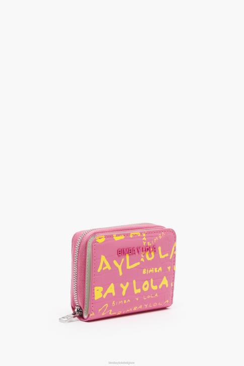 portemonnee met krokodillenprint Bimba Y Lola roze accessoires 4HDL1044