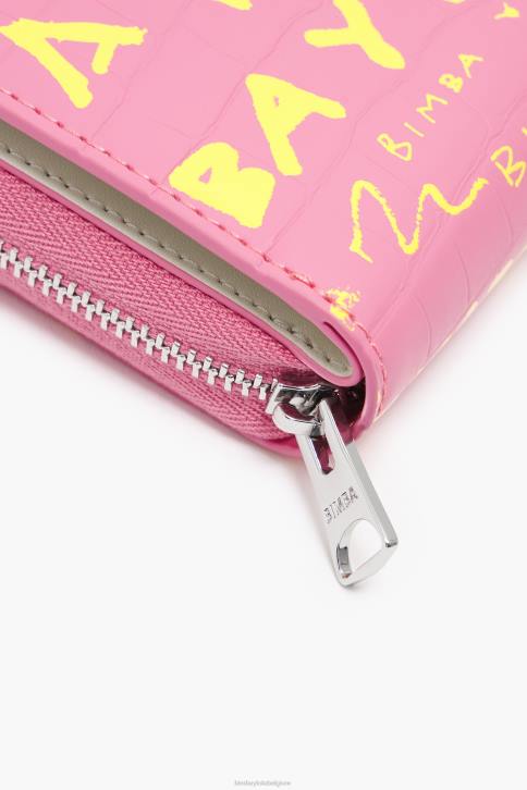 portemonnee met krokodillenprint Bimba Y Lola roze accessoires 4HDL1044