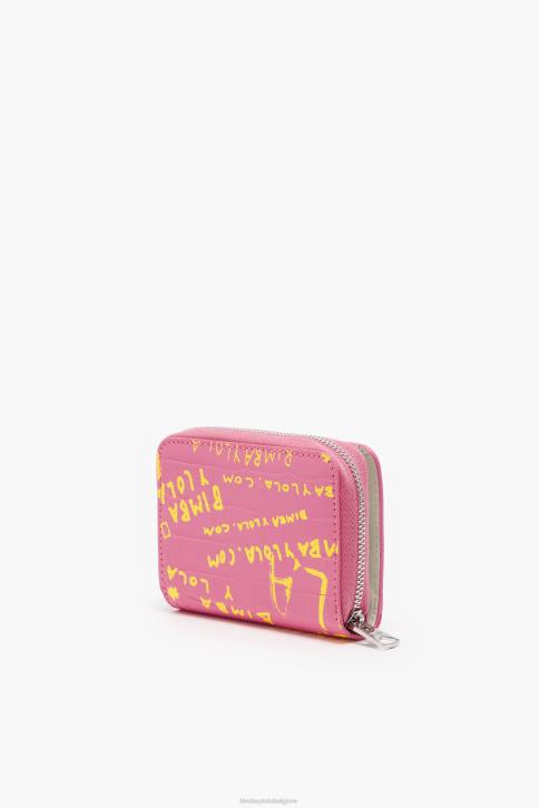 portemonnee met krokodillenprint Bimba Y Lola roze accessoires 4HDL1044