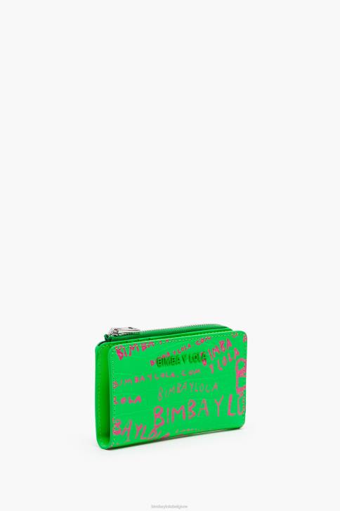 rechthoekige portemonnee met krokodillenprint Bimba Y Lola groente accessoires 4HDL1037
