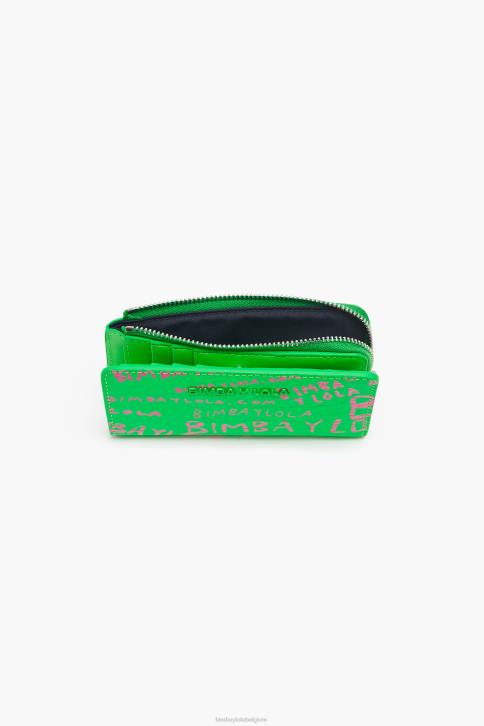 rechthoekige portemonnee met krokodillenprint Bimba Y Lola groente accessoires 4HDL1037