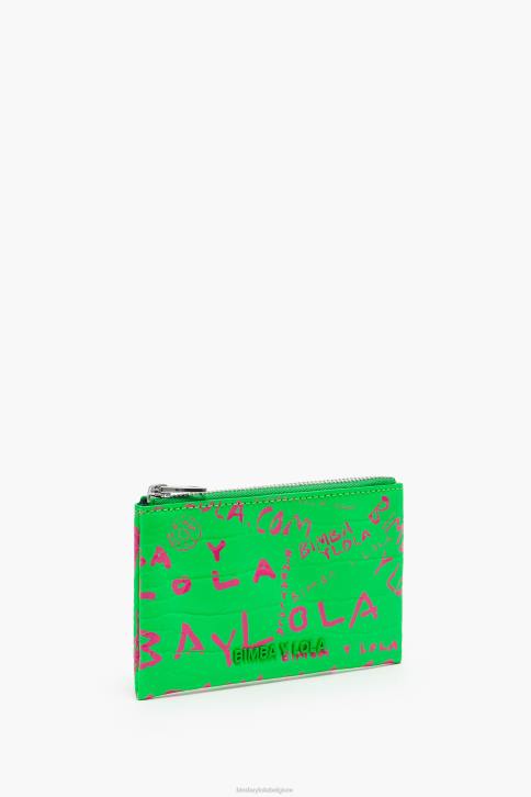 rechthoekige portemonnee met krokodillenprint Bimba Y Lola groente accessoires 4HDL1040