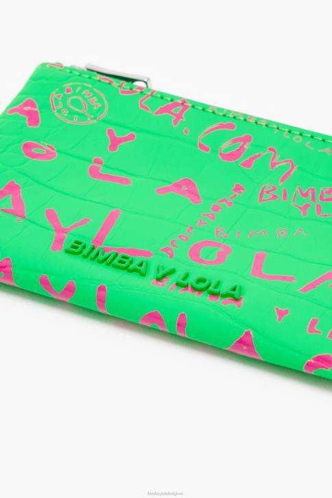 rechthoekige portemonnee met krokodillenprint Bimba Y Lola groente accessoires 4HDL1040