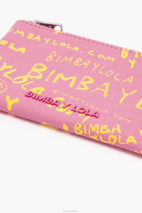 rechthoekige portemonnee met krokodillenprint Bimba Y Lola roze accessoires 4HDL1041