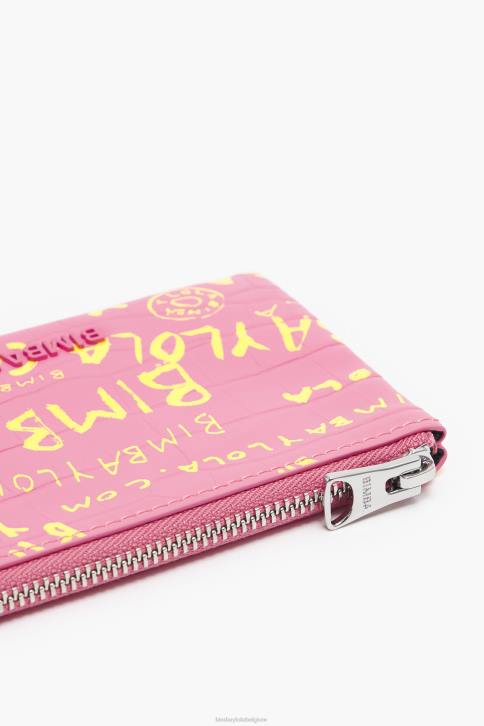 rechthoekige portemonnee met krokodillenprint Bimba Y Lola roze accessoires 4HDL1041