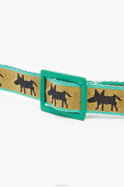 logo halsband voor huisdieren Bimba Y Lola khaki accessoires 4HDL968