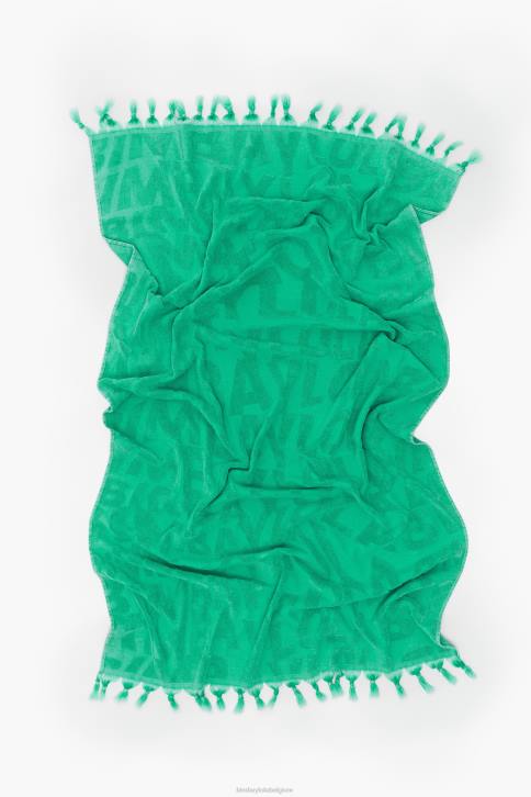 jacquard handdoek met gewassen look Bimba Y Lola turkoois accessoires 4HDL878