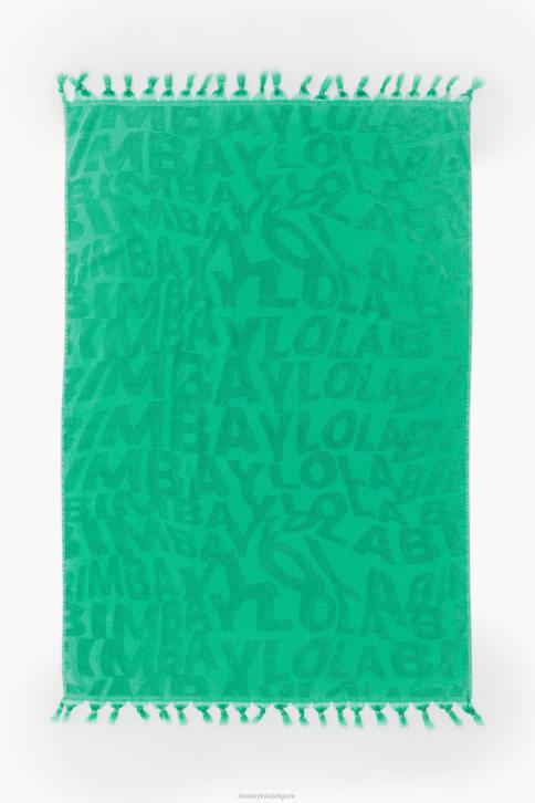 jacquard handdoek met gewassen look Bimba Y Lola turkoois accessoires 4HDL878