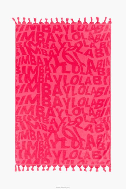 jacquard handdoek met logo Bimba Y Lola fuchsia accessoires 4HDL876
