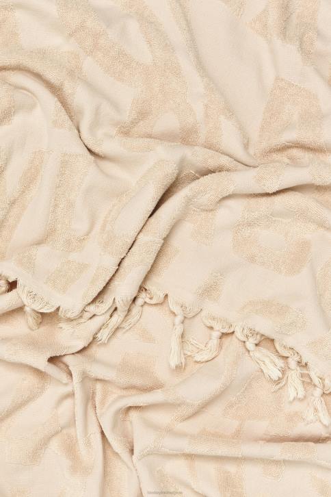 jacquard handdoek met logo Bimba Y Lola ivoor accessoires 4HDL882