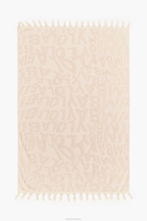 jacquard handdoek met logo Bimba Y Lola ivoor accessoires 4HDL882