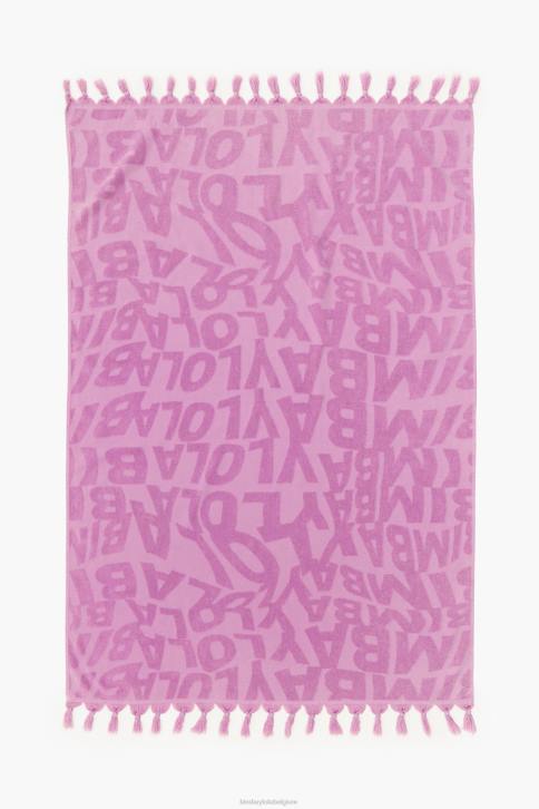 jacquard handdoek met logo Bimba Y Lola lila accessoires 4HDL883