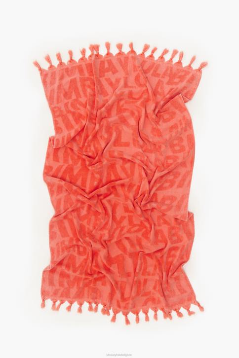 jacquard handdoek met logo Bimba Y Lola oranje accessoires 4HDL877