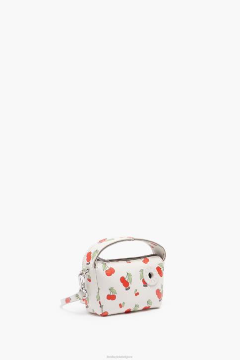 Leren hobo tas met kersenprint Bimba Y Lola wit accessoires 4HDL59