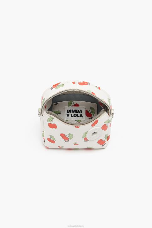 Leren hobo tas met kersenprint Bimba Y Lola wit accessoires 4HDL59