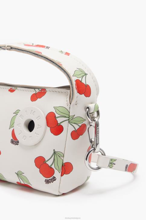 Leren hobo tas met kersenprint Bimba Y Lola wit accessoires 4HDL59