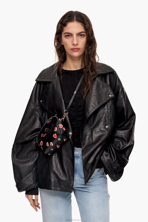 harten lederen hobo tas Bimba Y Lola zwart accessoires 4HDL60