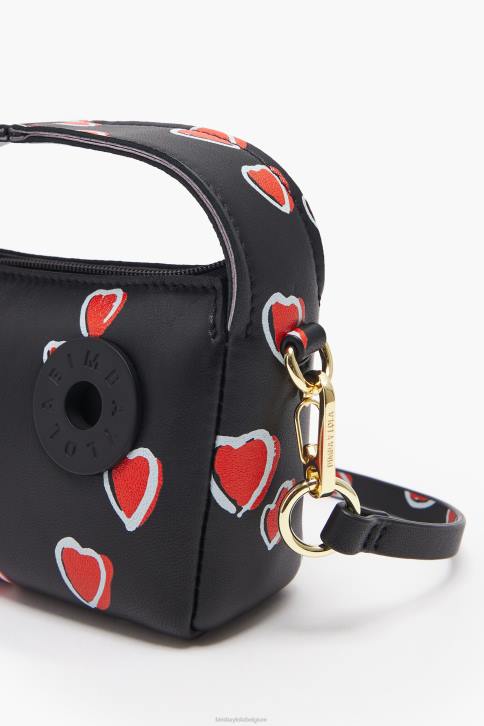 harten lederen hobo tas Bimba Y Lola zwart accessoires 4HDL60