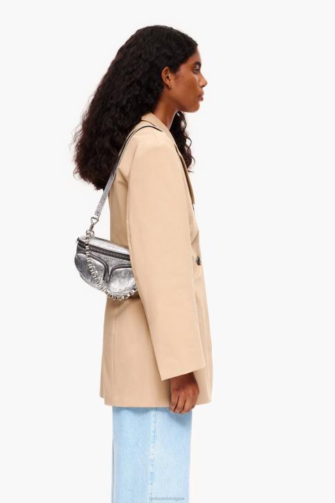 heuptasje van leer Bimba Y Lola zilver accessoires 4HDL172