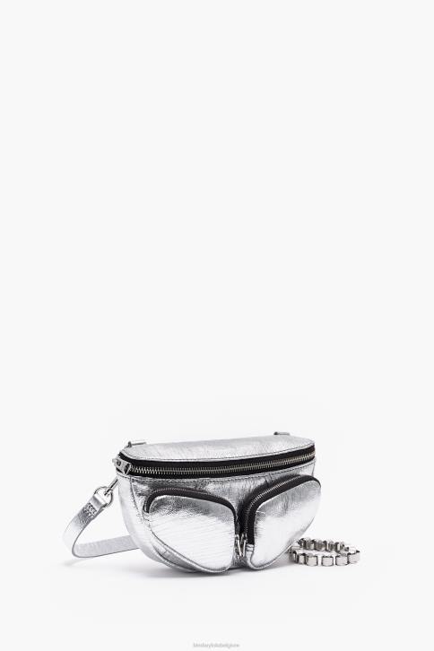 heuptasje van leer Bimba Y Lola zilver accessoires 4HDL23