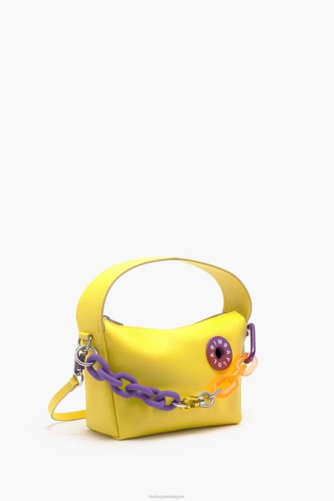 lederen hobo tas Bimba Y Lola geel accessoires 4HDL57