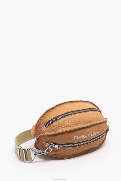 lederen pelota tas Bimba Y Lola kameel accessoires 4HDL70
