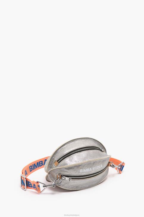 lederen pelota tas Bimba Y Lola zilver accessoires 4HDL3