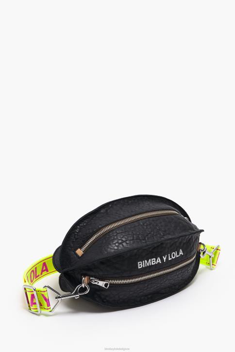 lederen pelota tas Bimba Y Lola zwart accessoires 4HDL4