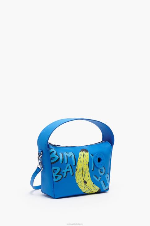 leren hobo tas van byl met bananenprint Bimba Y Lola blauw accessoires 4HDL56
