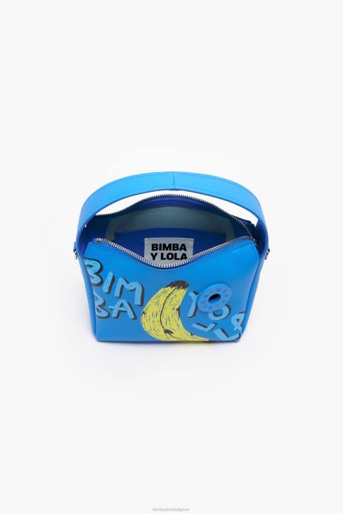 leren hobo tas van byl met bananenprint Bimba Y Lola blauw accessoires 4HDL56